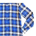 Equipment  Brett 100% silk blue white plaid tunic shirt dress size medium Photo 5
