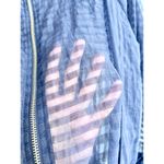ZARA  Striped Organza Long Sleeve Full Zip Bomber Sheer Jacket Navy Womens Medium Photo 5