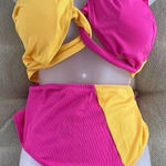 SheIn NEW  Fuschia Yellow Twist Front Bikini 4XL Photo 0