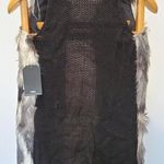 Almost Famous Fur Vest Knit Back Black Grey White Photo 1