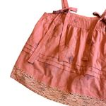 Kopal Block Print Bohemian Tank Top Shirt Blouse Bows Lace Trim Size Large NWT Red Photo 2