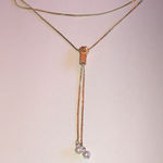 Chic Gold Tone Adjustable Zipper Necklace with Faux Pearl Charms Photo 0