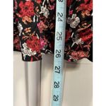 Rachel Roy Black/Red Floral Long Balloon Sleeve Keyhole Ruffle Blouse Size L Black Size L Photo 4