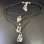 Brighton Retired Brazilian Multi Cord Triple Heart Pendant Necklace Photo 4