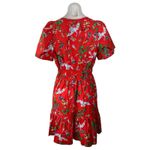 Anthropologie The Somerset Red Floral Short Sleeve V Neck Mini A-Line Dress Sz S Photo 2