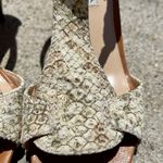 via spiga  Textured Snake Print Sandal Kitten Heels Photo 4