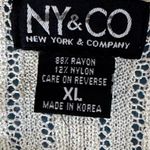 New York and Company Knitted White Long Sleeve Sweater Top Size XL Photo 3