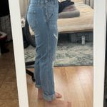 American Rag Cie Denim Overalls Floral Embroidery Photo 4