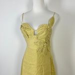 Farm Rio NWOT  Linen Sand 3d Flower Midi Dress Size L Photo 5