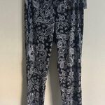 Zoe + Phoebe Women's Leggings Black & White Paisley Print L Size L Photo 0