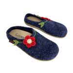 Giesswein Blue Slip On Clogs Flower Detail Size 5 Photo 3