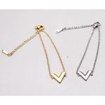 Boutique Dainty Yellow Gold Filled V-Shape Bracelet, 7-9” Photo 6