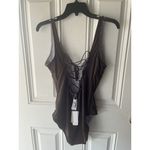 Tommy Bahama  NEW Breaker Bay Reversible Lace Back One-Piece Double Chocolate 14 Photo 7