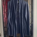 Rachel Zoe  100% Linen Blue/ Gray Open Front Cardigan Preppy size XL Photo 0