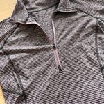 Lululemon Purple Race Your Pace 1/2 Zip Hyper Stripe Mauvelous Heathered Size 6 Photo 5
