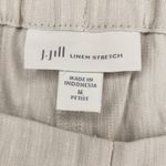 J.Jill Linen Stretch Button Hem Ankle Pants Stone Grey Linen Blend Lagenlook MP Photo 3