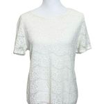 Reiss Rayee Short Sleeves Blouse Lace Top White Blouse Women’s Size L Photo 0