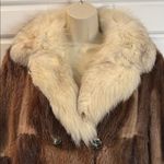 1960s Genuine Fur Penny Lane muskrat/mink Coat with Pockets and Fur Belt small Brown Photo 2