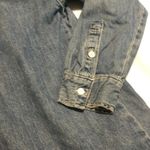 ZARA Blue Denim Oversized Long Sleeve Button Front Shirt Dress Tunic Top XS Photo 2