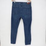 EXPRESS  Jeans Womens 12R Medium Wash Button Fly High Rise Skinny Cropped Raw Hem Photo 4