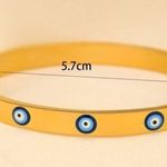 • Gold evil eye hinge clasp stainless steel bracelet Photo 2