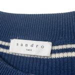 Sandro Paris Stripe Wool Blend Sweater Blue Keith Crew Pullover Women’s Size S Photo 4
