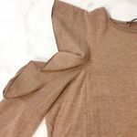 ZARA ✨HP✨ Camel Ruffle Open Shoulder Sweater✨ Photo 7