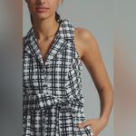 Anthropologie  Black and White Belted Checkered Mini Dress Photo 5