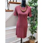 A.K.A Posh Women's Maroon Polyester Round Neck Short Sleeve Knee Length Dress L Red Size L Photo 10