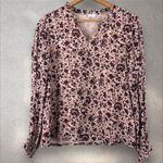 Ecru  Portman Smocked Sleeve‎ Blouse in Burgundy Floral Sz M Photo 2