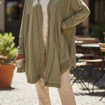 We The Free Womens by Free People Muted Olive Open Front Cardigan - Sz XS Photo 0