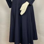 Vintage Victorian Dress Lolita Lace Collar Navy Blue Bow Back Whimsigoth Pockets Photo 6