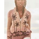 💕FAHERTY💕 Beach Cardigan ~ Sunset Palm Print Small S NWT Pink Photo 0