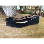 Lands' End Lands’ End Black Suede Ballet Flats with Brown Trim Size 6B Women’s Photo 2