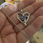 Sea Turtle I Love You Forever Sterling Silver CZ Necklace Blue Photo 0