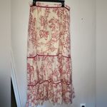 NWT TWINSET Silk and cotton floral maxi skirt Pink Size XL Photo 2