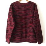 Socialite Women's Size Medium Red Black Zebra Stripes Printed Sweater Photo 2