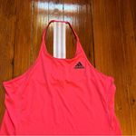 Adidas  pink workout tank with black and white stripe detail in back. Size Large Photo 1