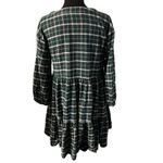 Madewell Flannel Colette Mini Short Dress 4 Women’s Midnight Green Plaid NB856 Photo 2
