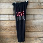 Victoria's Secret Y2K  LOVE PINK Boyfriend Sweatpants Black XS Casual Wide Leg Photo 2