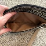 Sakroots  Crossbody Peace Bag Purse Coated Vinyl Black Tan Zip Pockets Photo 6