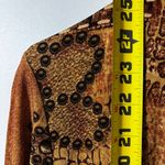 Chico's Vtg 80s  Cardigan Womens 1 US M Gold Black Open Shawl Made in USA Reptile Photo 7