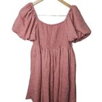 NWT A Collective Story Mauve Pink Baby Doll Mini Dress Puff Sleeves Womens Large Photo 1