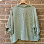 Worthington  striped olive green cropped tee Photo 3
