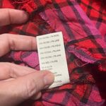 Free People  Women's Pink Red Plaid Wool Blend Pacific Dawn Shirt Sz L Flannel Photo 8