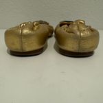 Tory Burch  Reva Gold Metallic Ballet Flats Grained Leather Logo Size 7 Y2K Photo 5