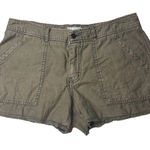 Free People  Olive Green Mid Rise Zipper Fly Pockets Raw hem Shorts Sz 10 Womens Photo 0