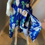Floral Blue Sleeveless Dress Large Photo 3