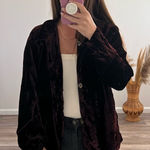 CP Shades  burgundy velvet Button down blouse‎ Photo 0