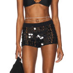 superdown NWT  Black Crochet High Waist Shorts Photo 0